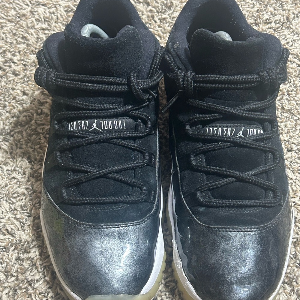 Jordan Black and Gray Athletic Shoes